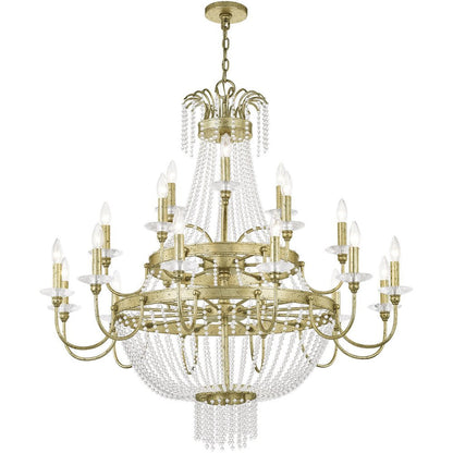 Gold Multi Light Metal Dimmable Chandelier With Shades HomeRoots