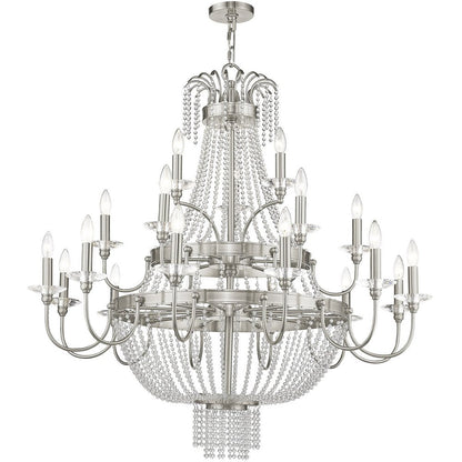 Nickel Multi Light Metal Dimmable Chandelier With Shades HomeRoots