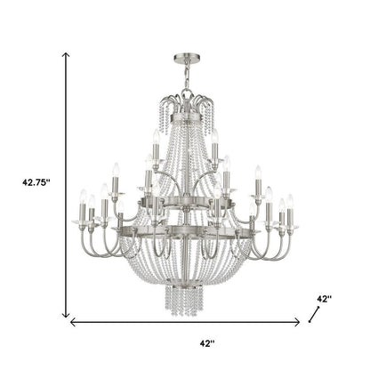 Nickel Multi Light Metal Dimmable Chandelier With Shades HomeRoots