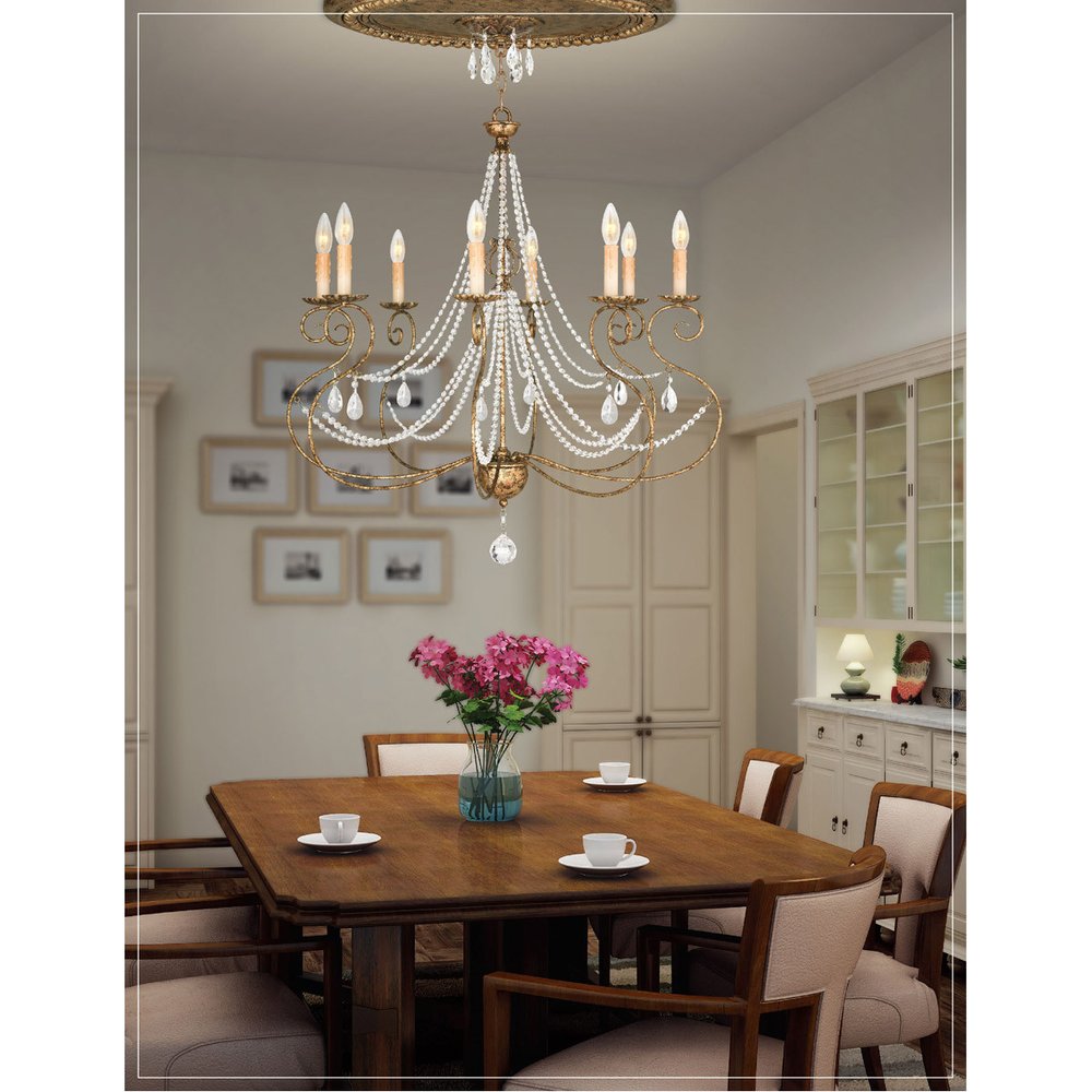 Ten Light Dimmable Chandelier With Shades HomeRoots