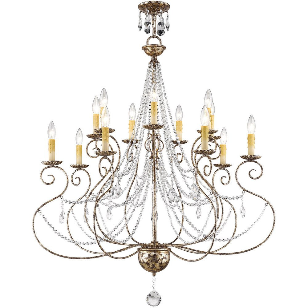 Bronze Multi Light Metal Dimmable Chandelier With Shades HomeRoots