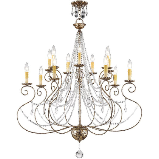 Bronze Multi Light Metal Dimmable Chandelier With Shades HomeRoots