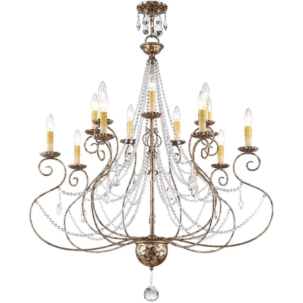 Bronze Multi Light Metal Dimmable Chandelier With Shades HomeRoots