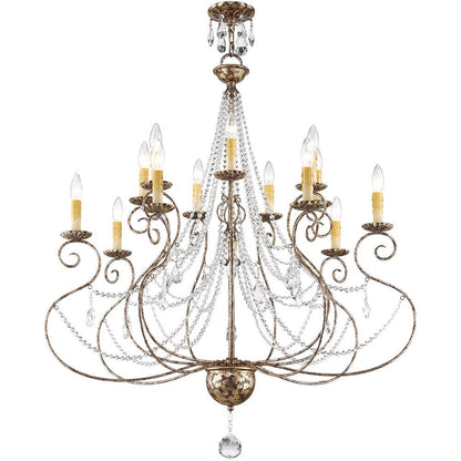Bronze Multi Light Metal Dimmable Chandelier With Shades HomeRoots