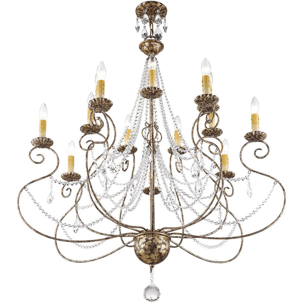 Bronze Multi Light Metal Dimmable Chandelier With Shades HomeRoots