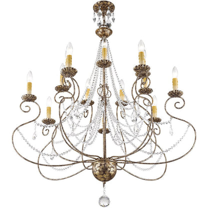 Bronze Multi Light Metal Dimmable Chandelier With Shades HomeRoots