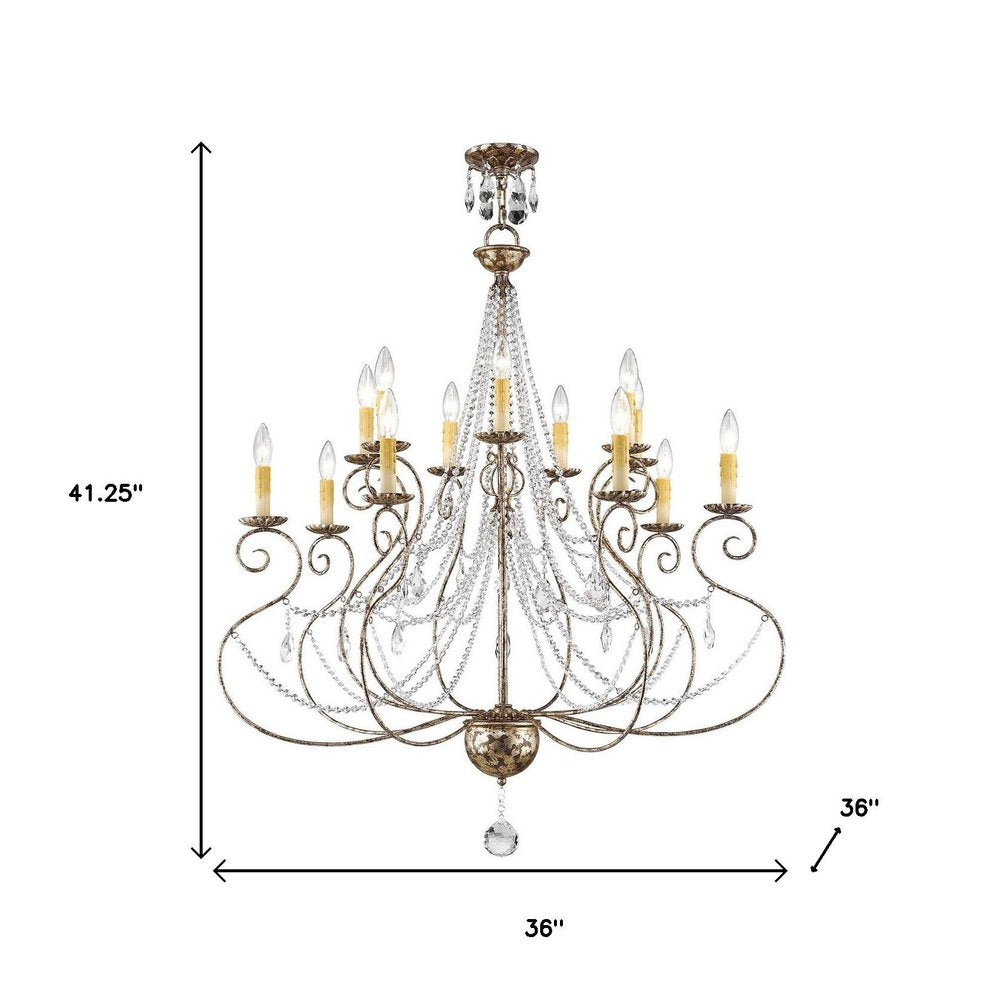 Bronze Multi Light Metal Dimmable Chandelier With Shades HomeRoots