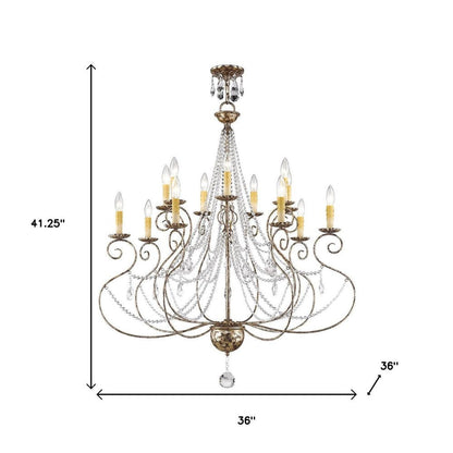 Bronze Multi Light Metal Dimmable Chandelier With Shades HomeRoots