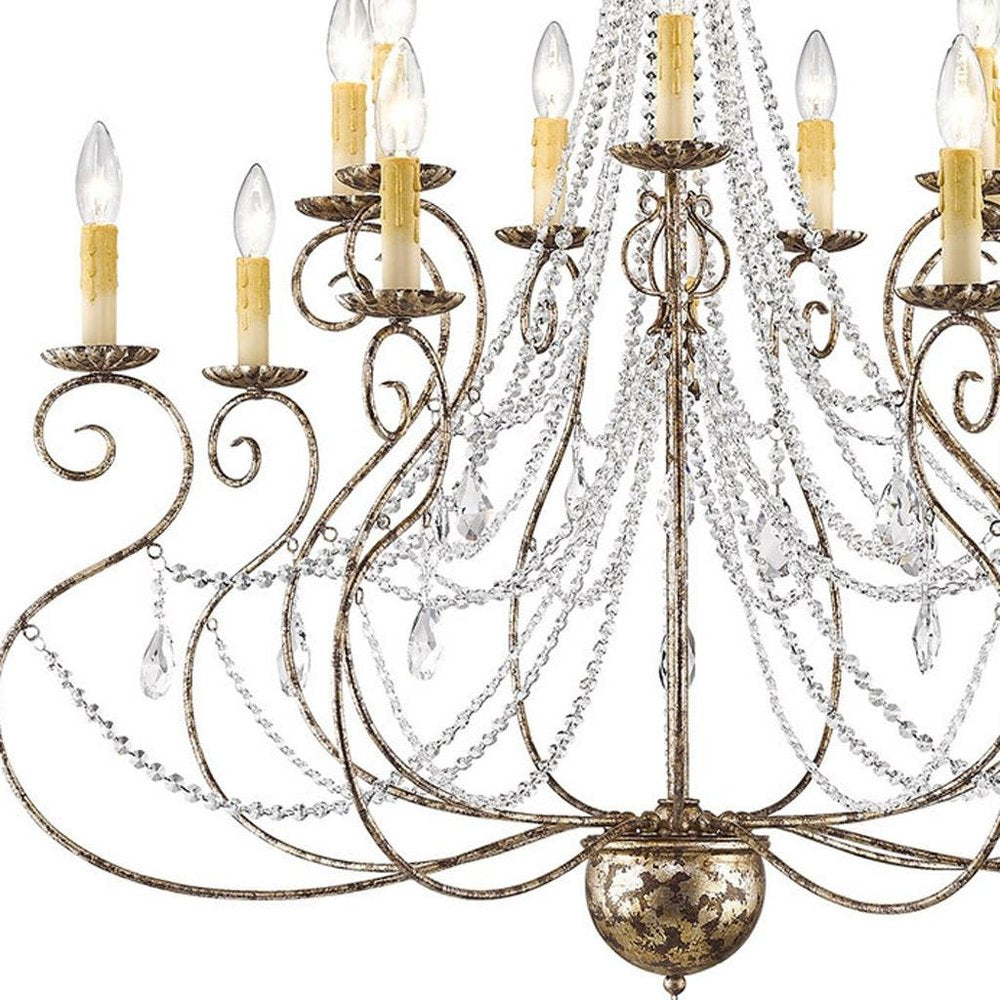 Bronze Multi Light Metal Dimmable Chandelier With Shades HomeRoots