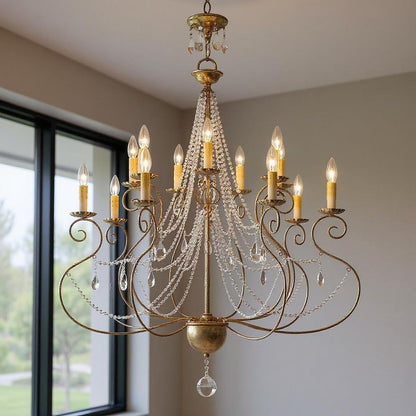 Bronze Multi Light Metal Dimmable Chandelier With Shades HomeRoots