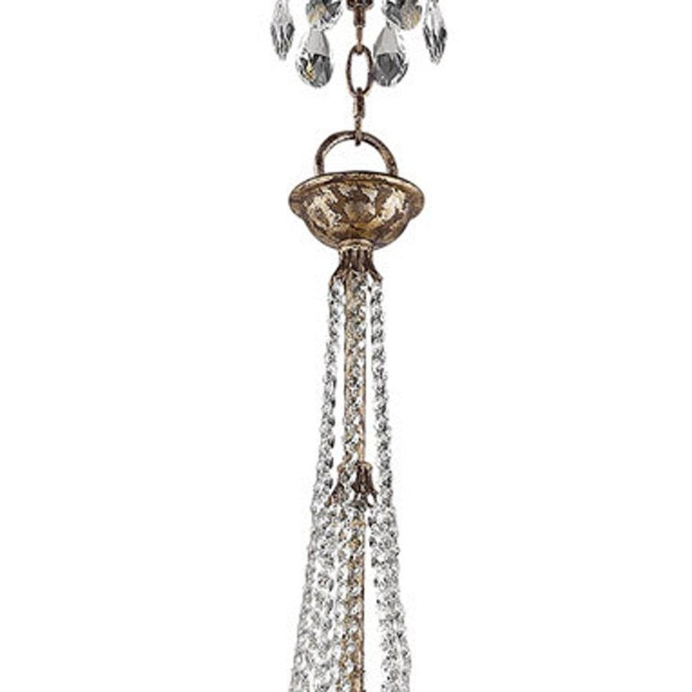Bronze Nine Light Metal Dimmable Chandelier With Shades HomeRoots