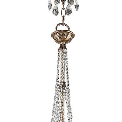 Bronze Nine Light Metal Dimmable Chandelier With Shades HomeRoots