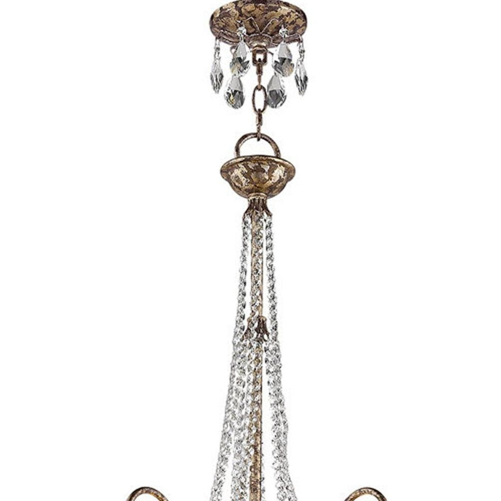 Bronze Nine Light Metal Dimmable Chandelier With Shades HomeRoots