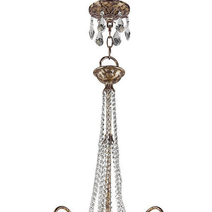 Bronze Nine Light Metal Dimmable Chandelier With Shades HomeRoots