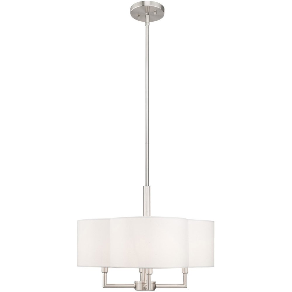Nickel Four Light Metal Dimmable Chandelier With Shades HomeRoots