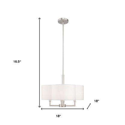 Nickel Four Light Metal Dimmable Chandelier With Shades HomeRoots