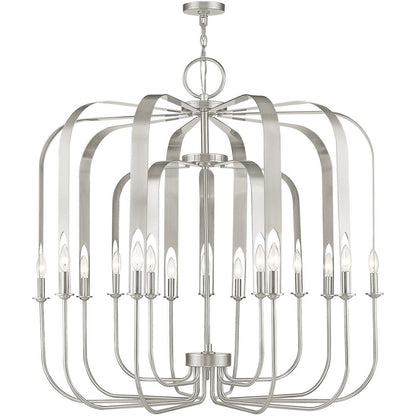 Nickel Multi Light Metal Dimmable Chandelier With Shades HomeRoots