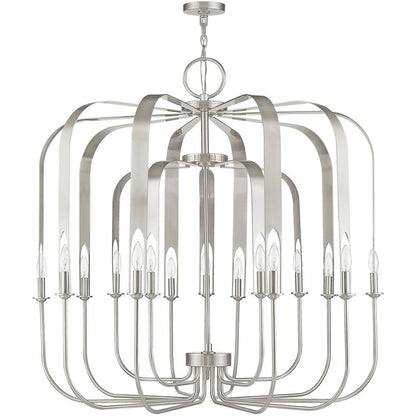 Nickel Multi Light Metal Dimmable Chandelier With Shades HomeRoots