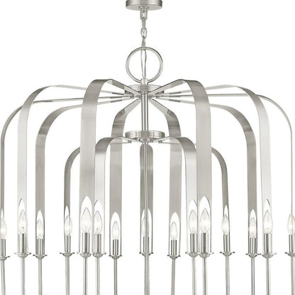 Nickel Multi Light Metal Dimmable Chandelier With Shades HomeRoots
