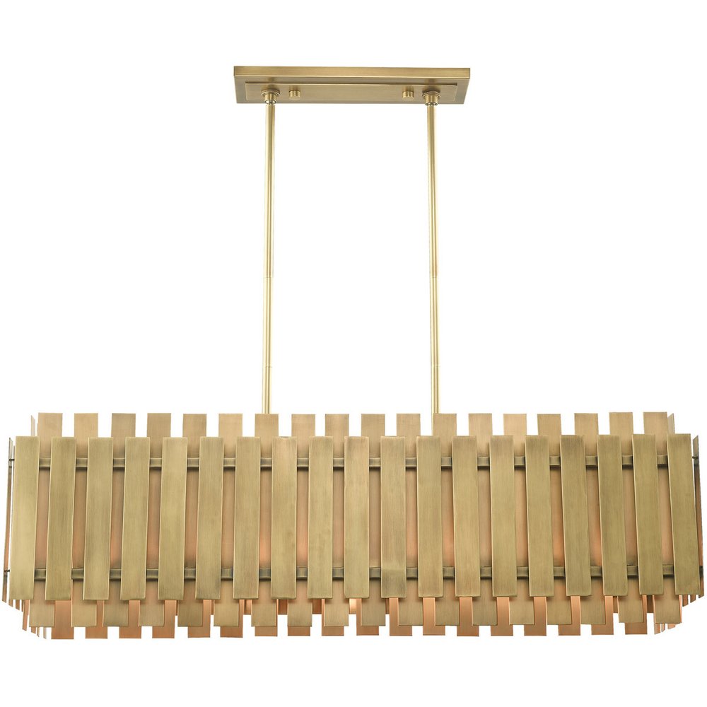 Brass Five Light Metal Dimmable Chandelier With Shades HomeRoots