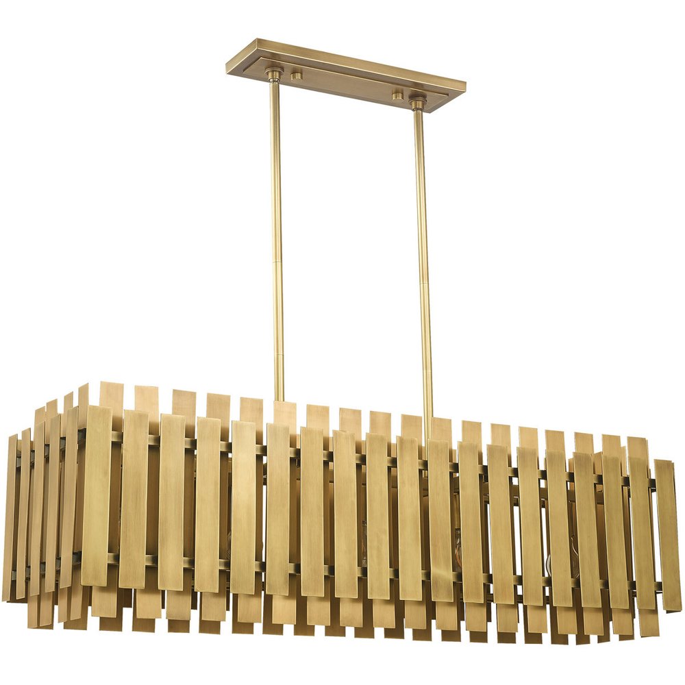Brass Five Light Metal Dimmable Chandelier With Shades HomeRoots