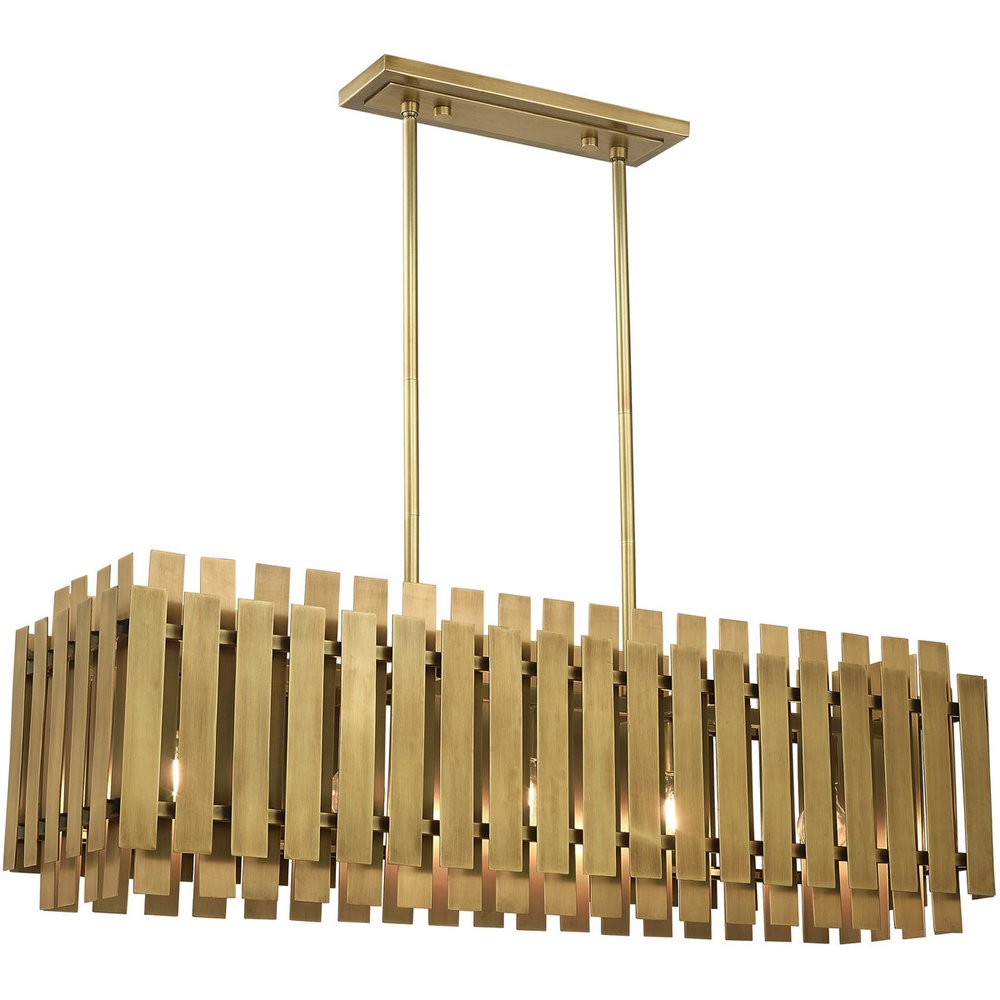 Brass Five Light Metal Dimmable Chandelier With Shades HomeRoots