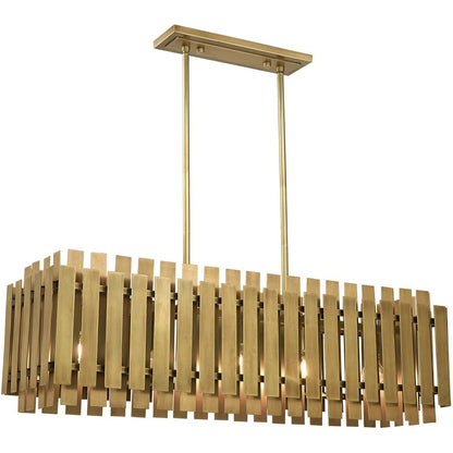 Brass Five Light Metal Dimmable Chandelier With Shades HomeRoots