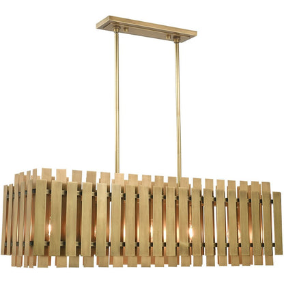 Brass Five Light Metal Dimmable Chandelier With Shades HomeRoots