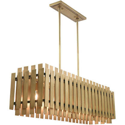 Brass Five Light Metal Dimmable Chandelier With Shades HomeRoots