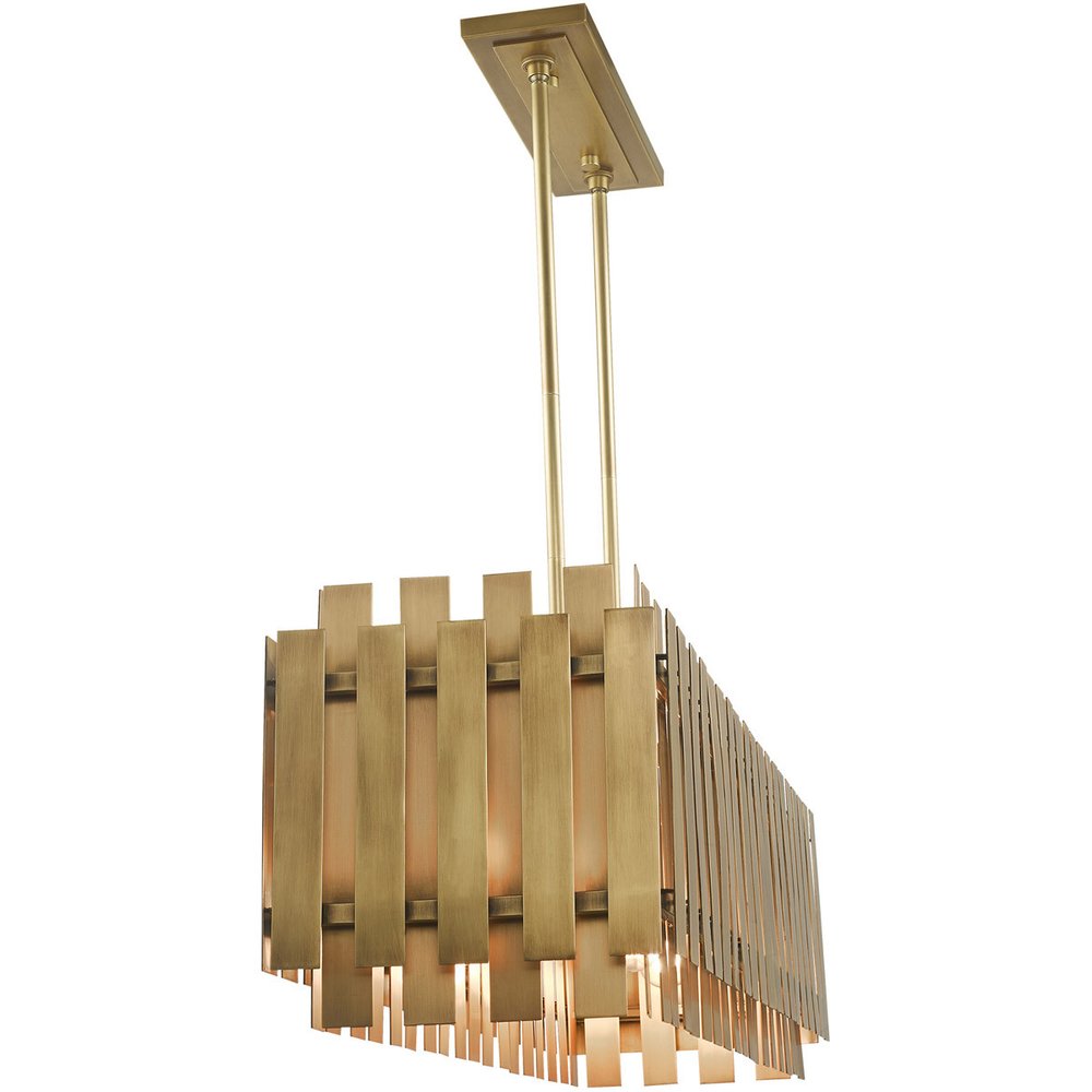 Brass Five Light Metal Dimmable Chandelier With Shades HomeRoots