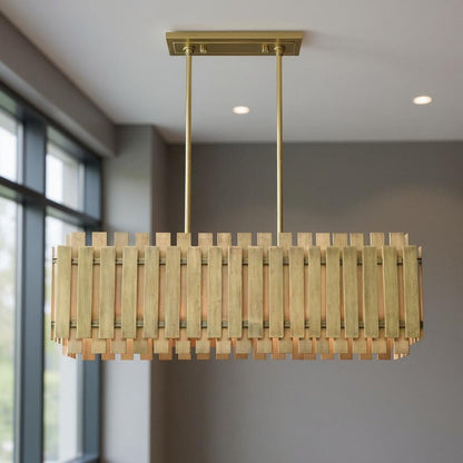 Brass Five Light Metal Dimmable Chandelier With Shades HomeRoots
