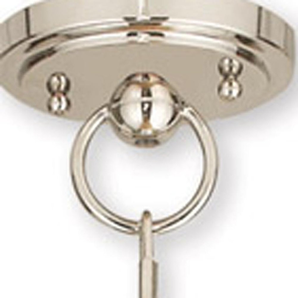 Nickel And Opal Three Light Metal Dimmable Chandelier With Shades HomeRoots
