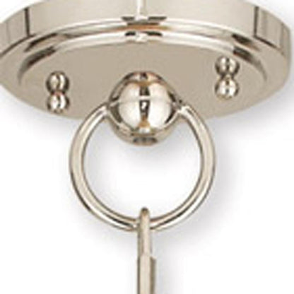 Nickel And Opal Three Light Metal Dimmable Chandelier With Shades HomeRoots