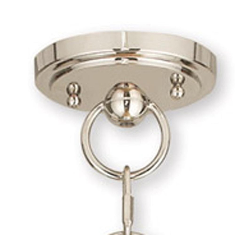 Nickel And Opal Three Light Metal Dimmable Chandelier With Shades HomeRoots
