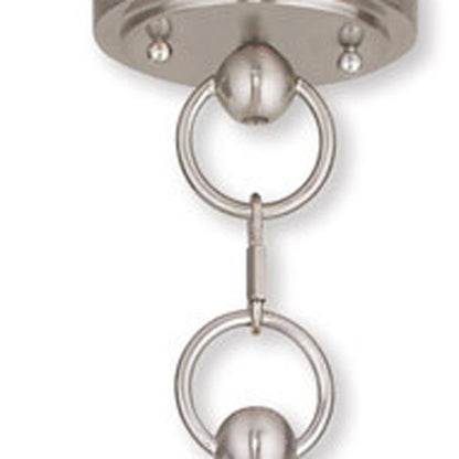 Nickel Five Light Metal Dimmable Chandelier With Shades HomeRoots