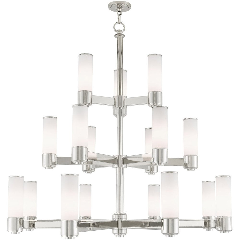 Nickel Multi Light Metal Dimmable Chandelier With Shades HomeRoots