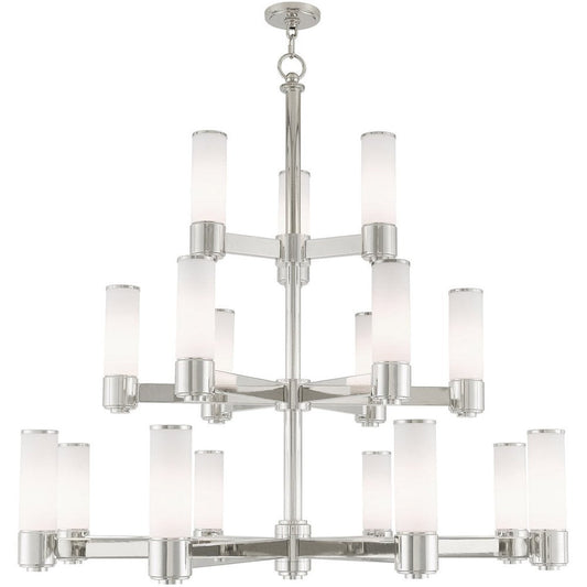 Nickel Multi Light Metal Dimmable Chandelier With Shades HomeRoots