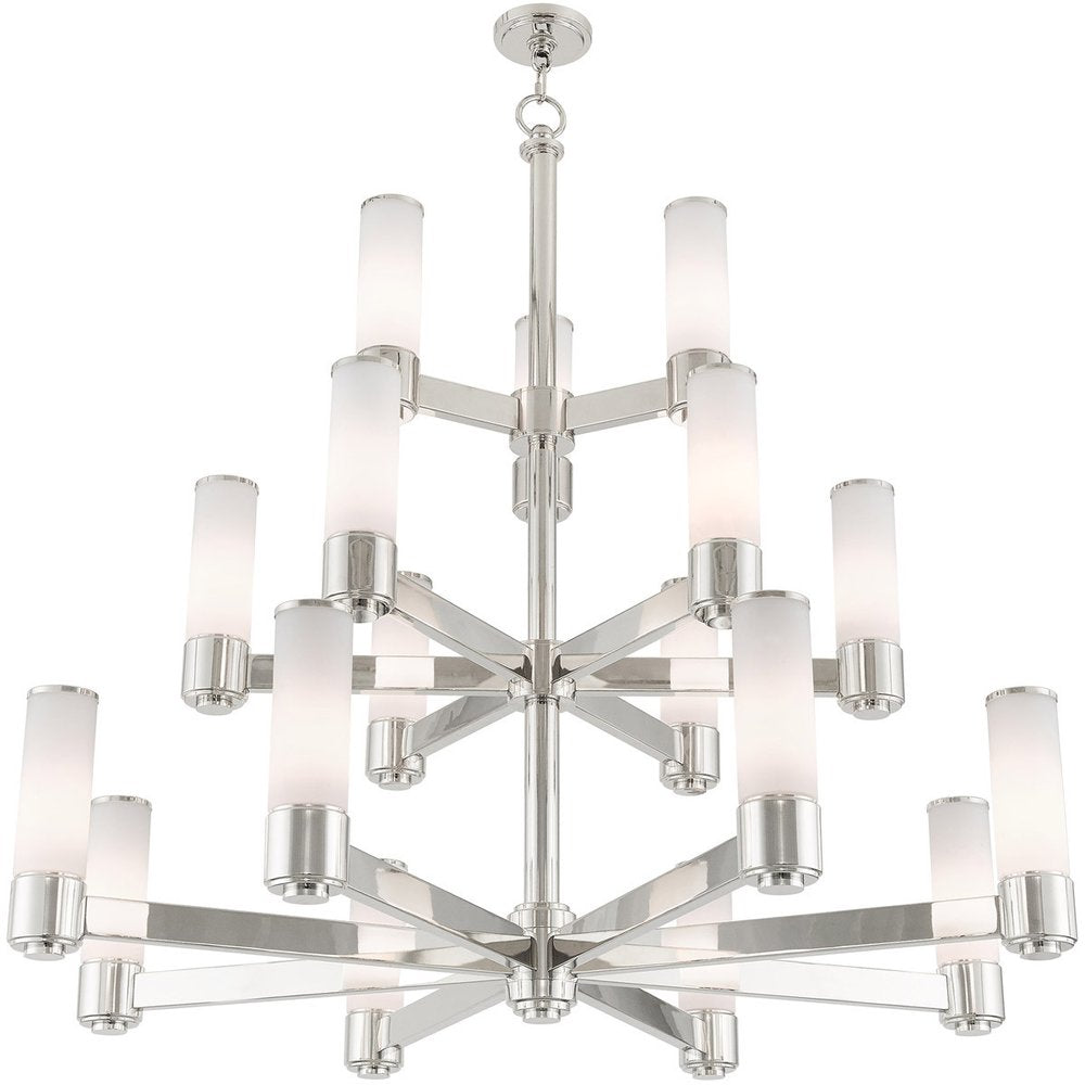 Nickel Multi Light Metal Dimmable Chandelier With Shades HomeRoots