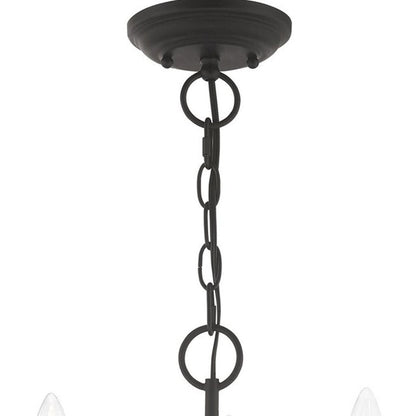 Black Three Light Metal Dimmable Chandelier With Shades HomeRoots