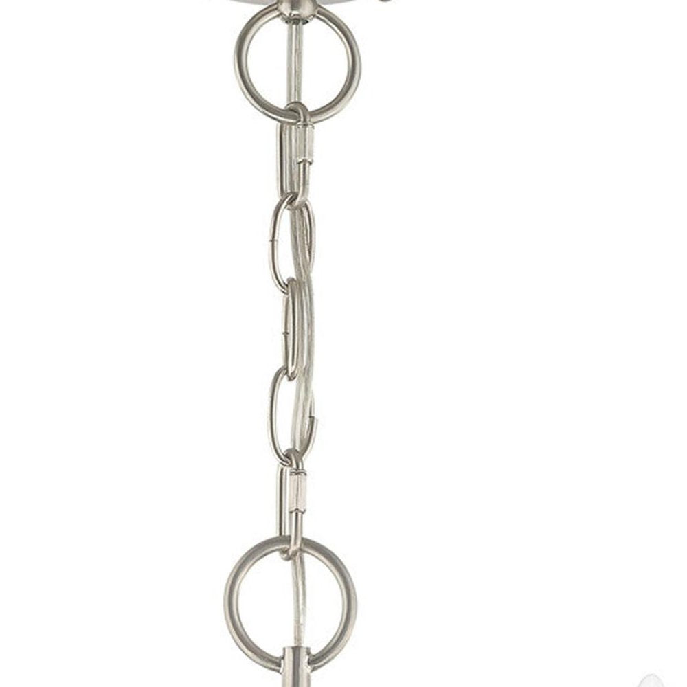 Nickel Three Light Metal Dimmable Chandelier With Shades HomeRoots