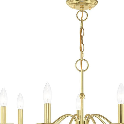 Brass Seven Light Metal Dimmable Chandelier With Shades HomeRoots