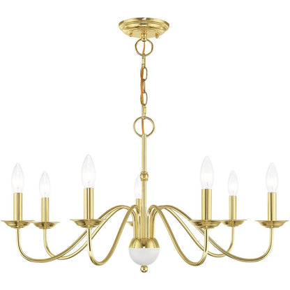 Brass Seven Light Metal Dimmable Chandelier With Shades HomeRoots