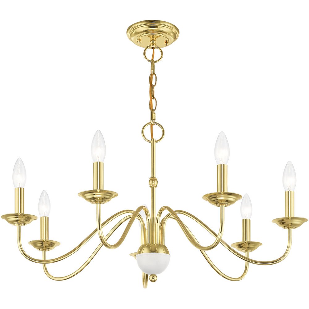 Brass Seven Light Metal Dimmable Chandelier With Shades HomeRoots