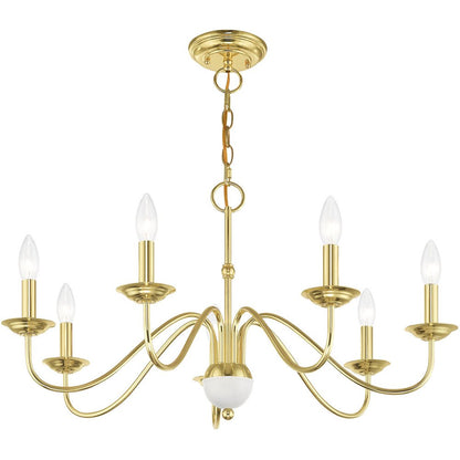 Brass Seven Light Metal Dimmable Chandelier With Shades HomeRoots