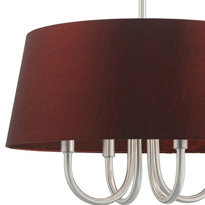 Nickel Four Light Metal Dimmable Chandelier With Shades HomeRoots