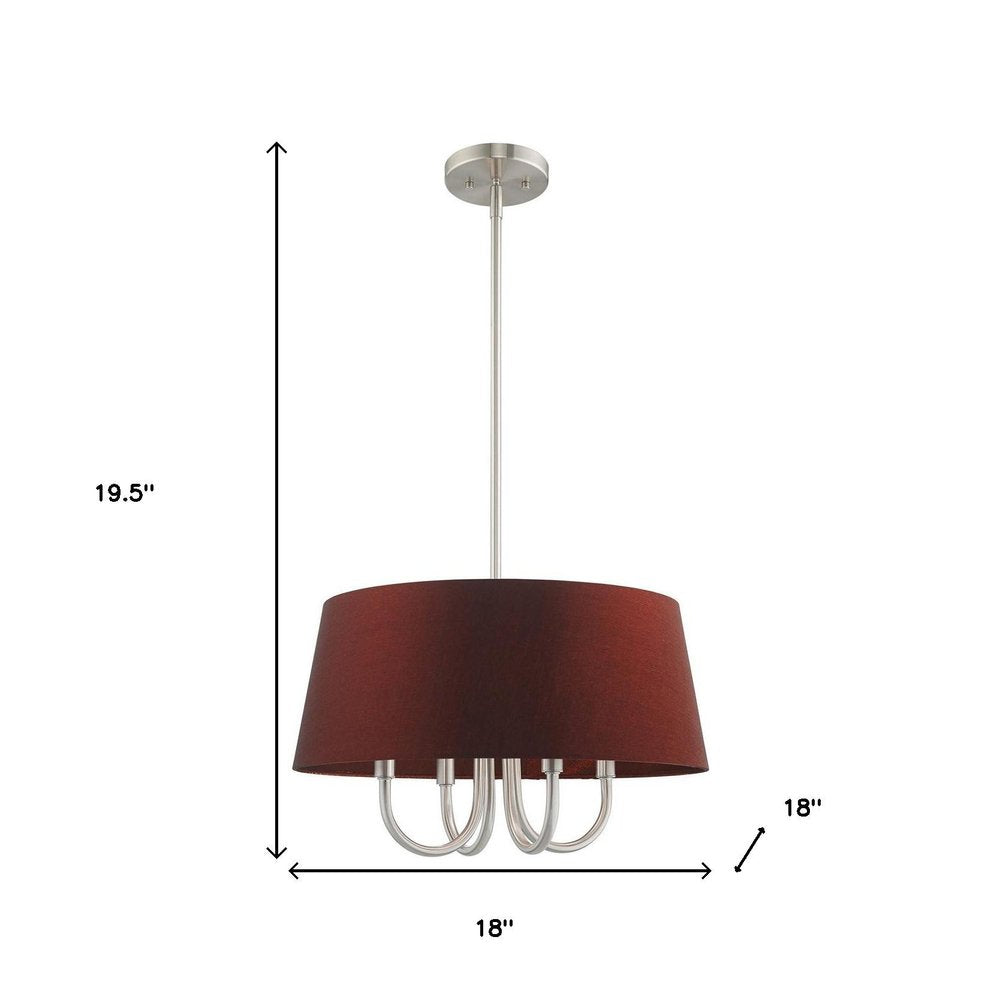 Nickel Four Light Metal Dimmable Chandelier With Shades HomeRoots