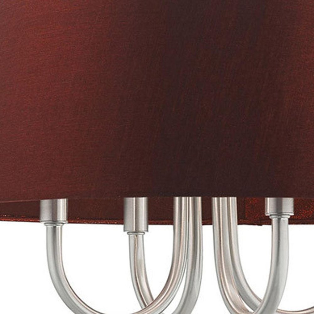 Nickel Four Light Metal Dimmable Chandelier With Shades HomeRoots
