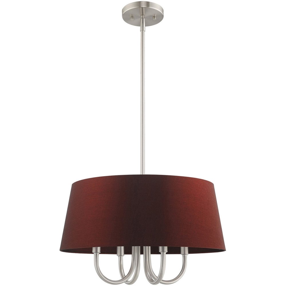 Nickel Four Light Metal Dimmable Chandelier With Shades HomeRoots