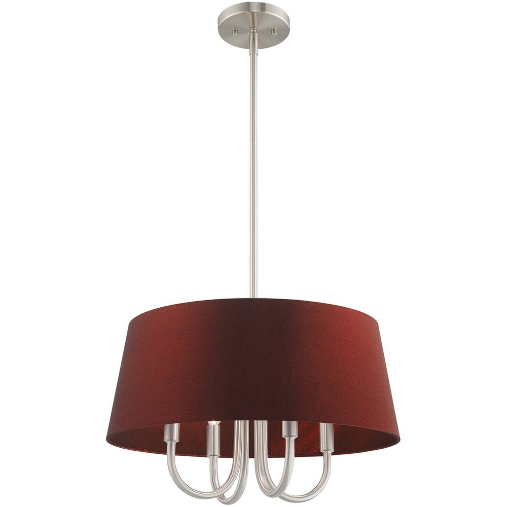 Nickel Four Light Metal Dimmable Chandelier With Shades HomeRoots