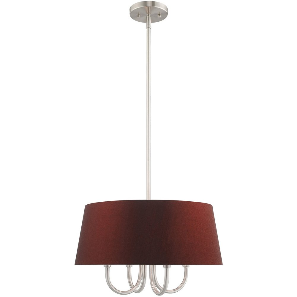 Nickel Four Light Metal Dimmable Chandelier With Shades HomeRoots